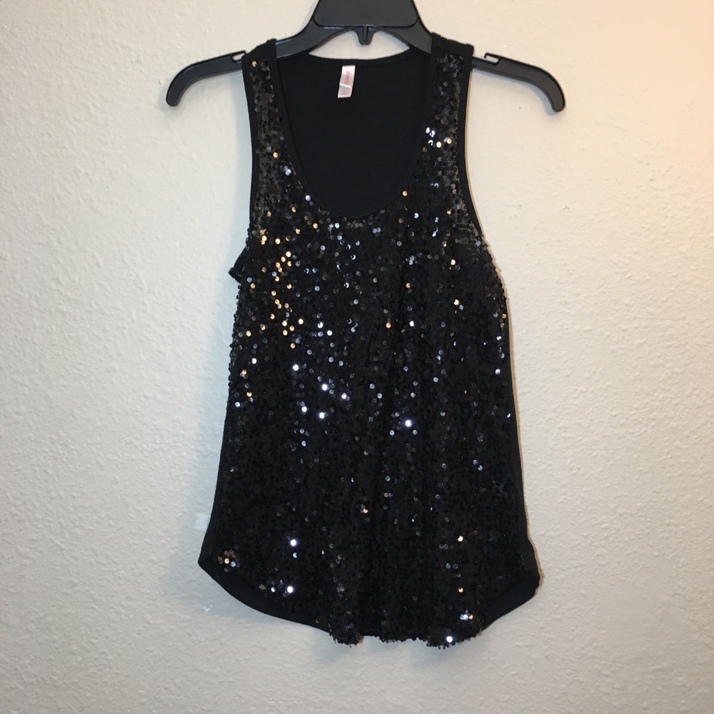 Black sequin top